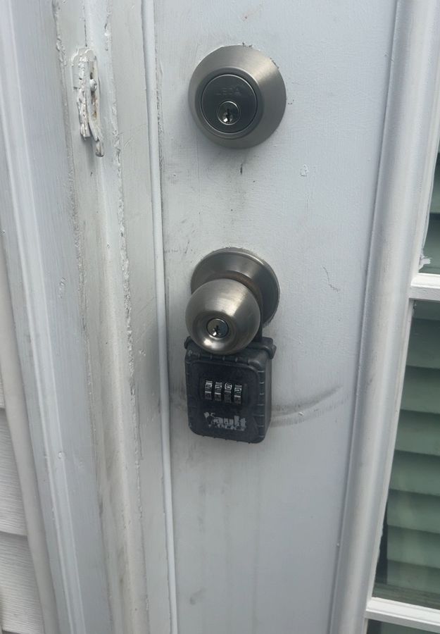 New deadbolt and knob installed on a Charlotte home
