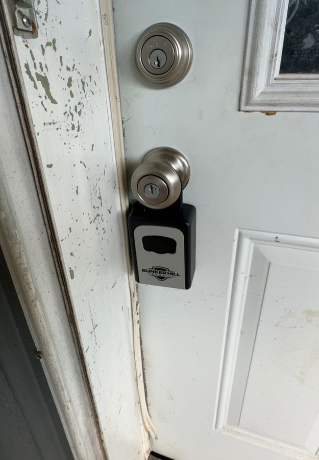 New deadbolt and knob on a Gastonia home door