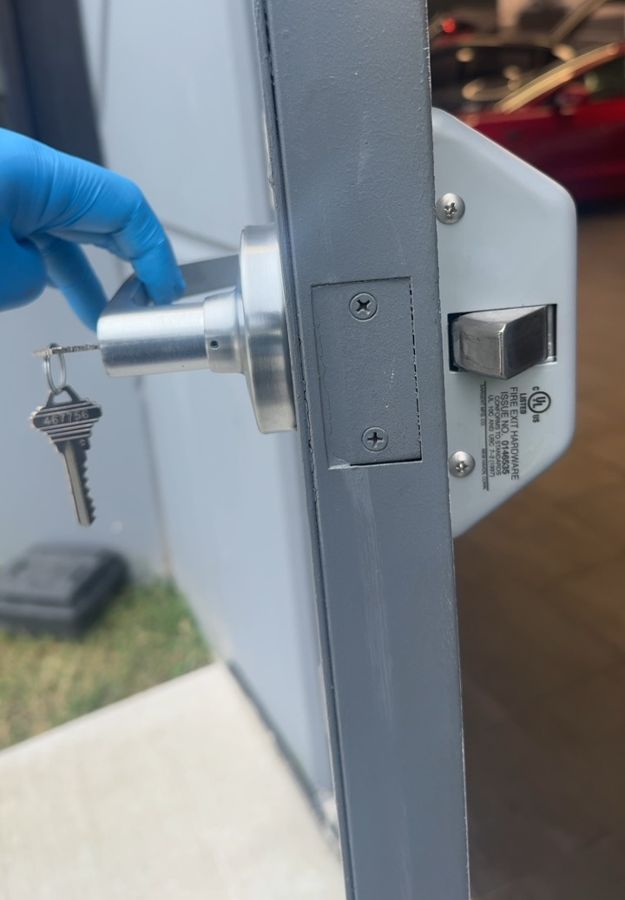 New mortise lock installed with fresh keys, Charlotte NC